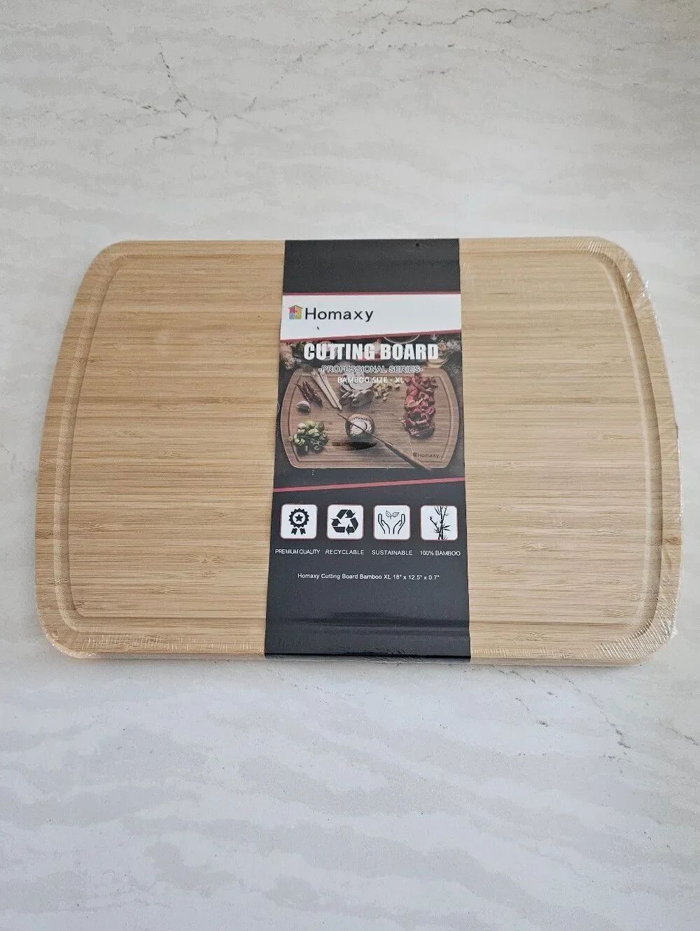 Homaxy Bamboo Cutting Board Natural Light Brown